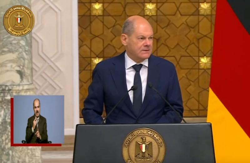 المستشار الألماني: نقدر ما يبذله الرئيس السيسي من المساعي تجاه القضية الفلسطينية